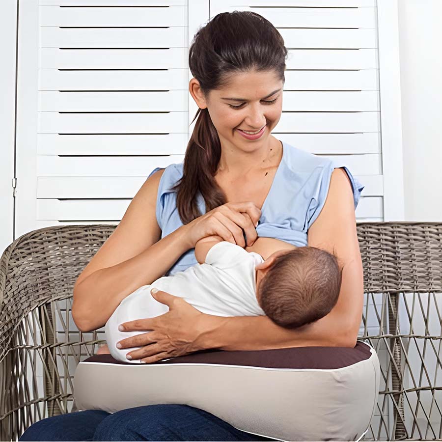 Feed in comfort and style with the Milkbar Portable Nursing Pillow