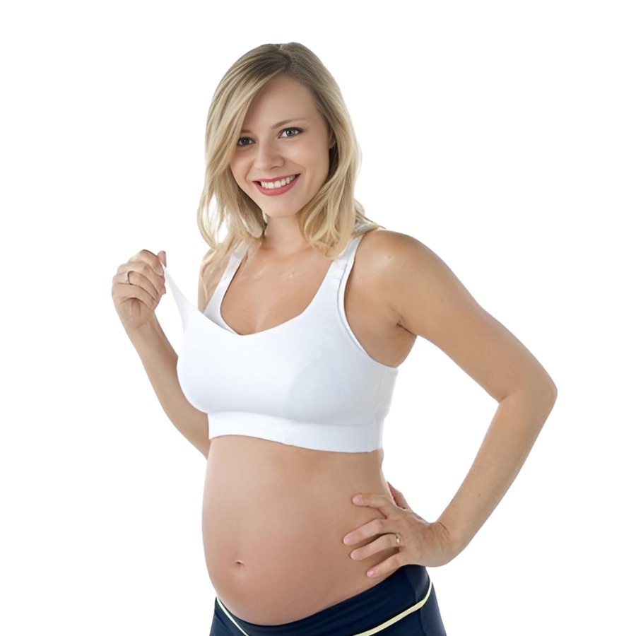 Seraphine Women's Maternity & Nursing Double Layer Sports Top Blue