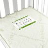 bamboo innerspring cot mattress showing the label at top of mattress