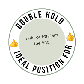 graphic explaining that double hold breastfeeding is ideal for twin or tandem feeding